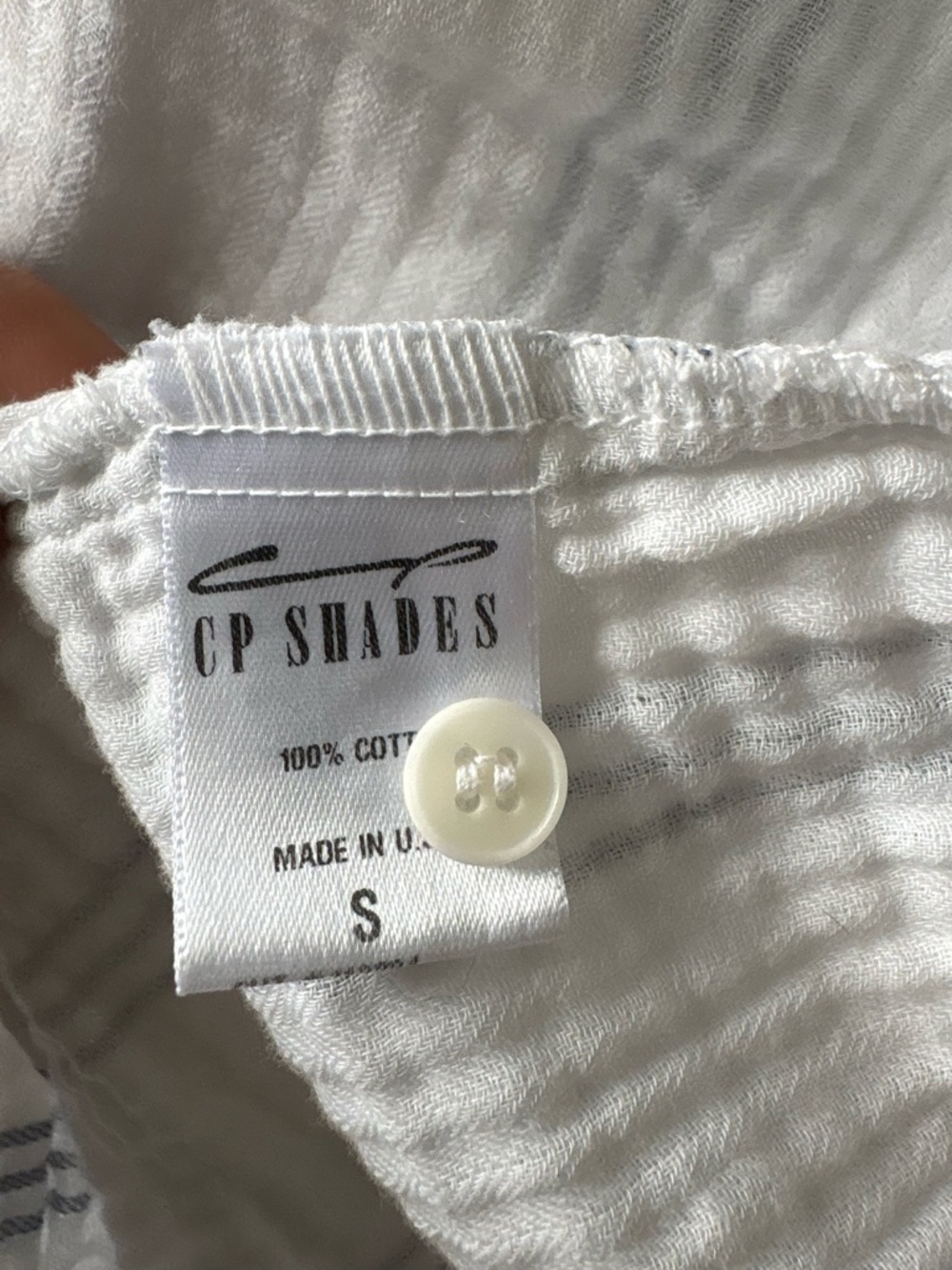 CP Shades White Striped Cotton Button Front Shirt Size S - Picture 7 of 12
